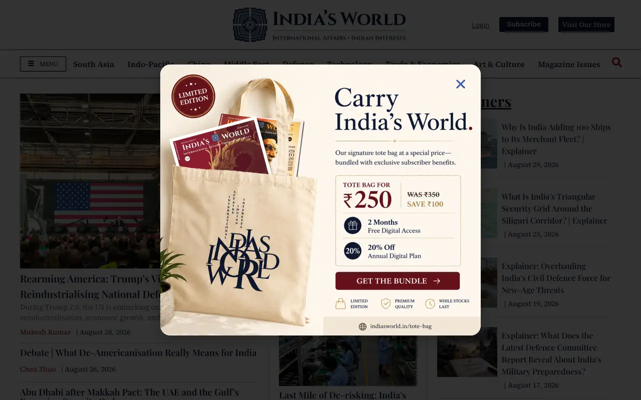 India's World - A subscription platform for a global affairs publisher