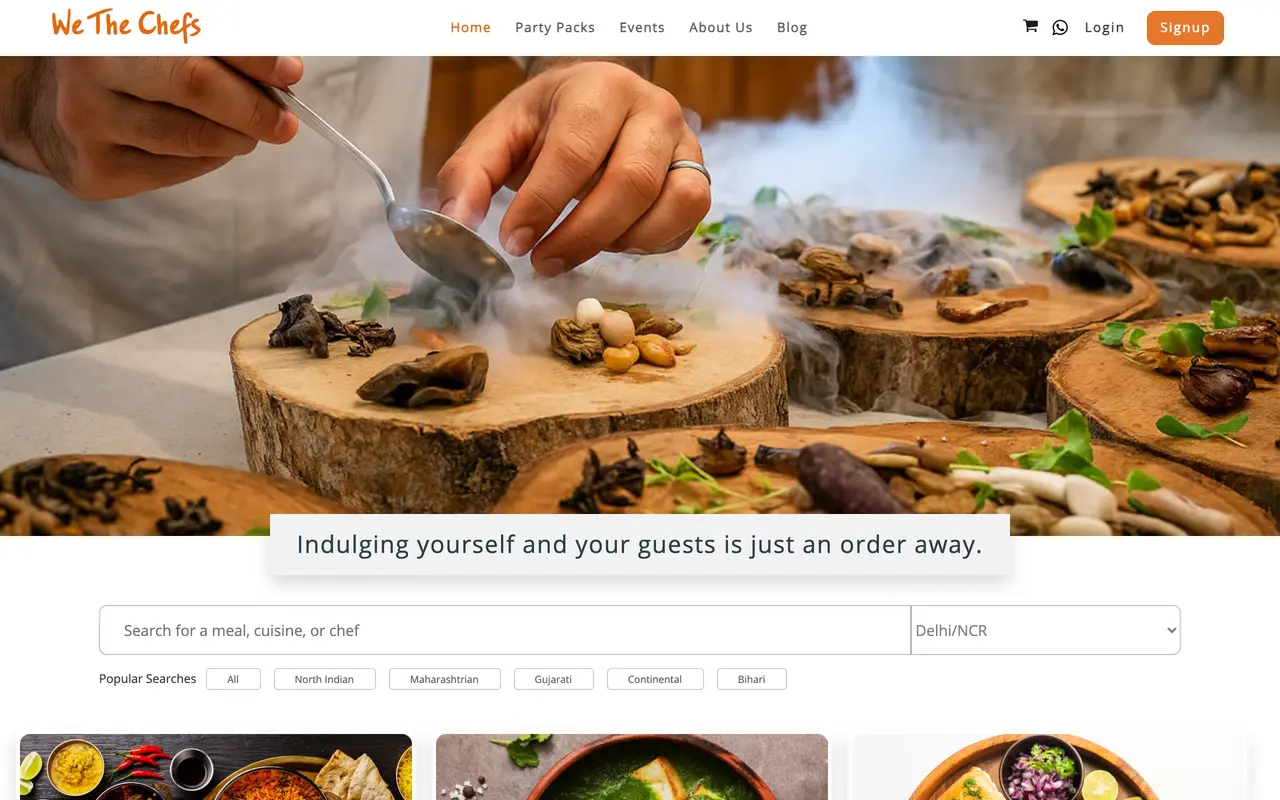 We The Chefs - A home-cooked food delivery service across Delhi NCR and Bangalore